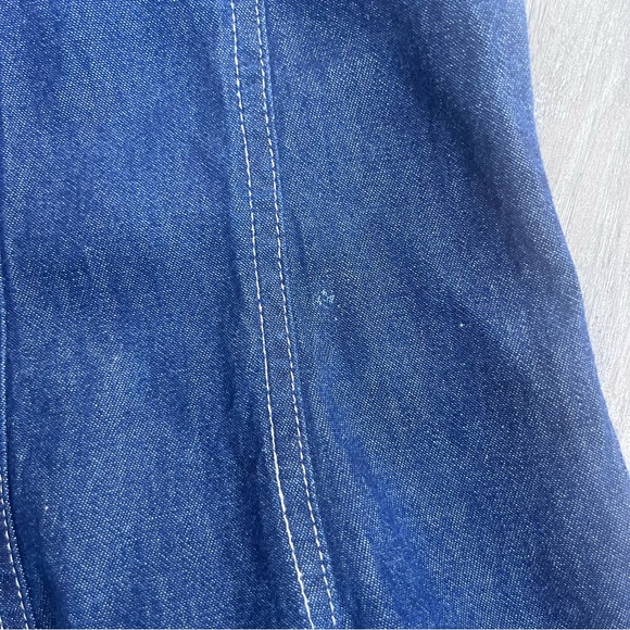 Vintage Chambray Maxi Skirt Womens Boho Western Cowgirl Modest Church Festival M - Picture 6 of 9